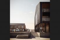 PHASE 2: View of South Quay Yard - phase 2 of the approved South Quay development by Feilden Clegg Bradley Studios [March 2018]  Source: Forbes Massie